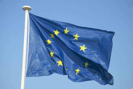 The flag of the European Union flying in Franceのeditorial素材