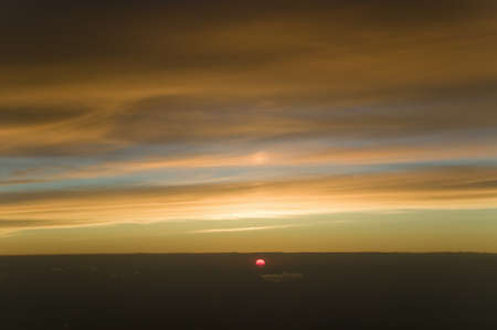 Sunset at Madrid Barajas Airport (MAD), Spain's busiest airportのeditorial素材