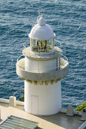 A lighthouse at Donostia-San Sebastian, Basque region of Spain, the Queen of Euskadi's and Cantabrian Coast, as seen from Monte Igueldo overlook view spotのeditorial素材