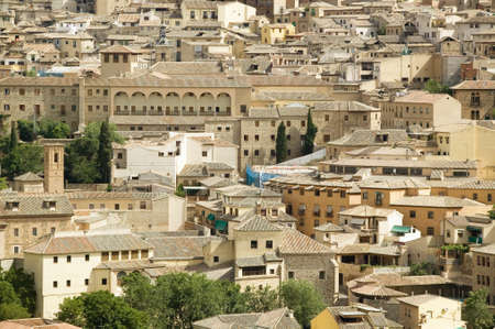View of building congestion in historic city of Toledo, Spainのeditorial素材