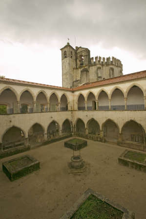 Church at Tomar, Templar Castle and the Convent of the Knights of Christ, founded by Gualdim Pais in 1160 AD, is a Unesco World Heritage Site in Tomar, Portugalのeditorial素材