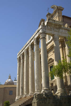Temple of Antoninus and Faustina built in 141 AD, at the Roman Forum, Rome, Italy, Europeのeditorial素材