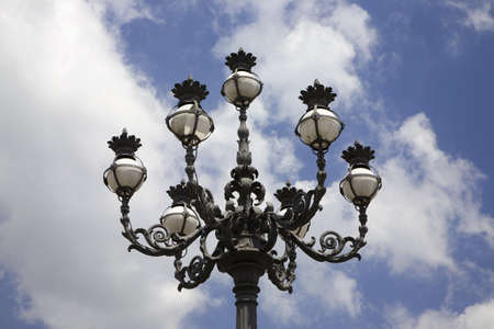 Lamppost at St Peter's Square and St Peter's Basilica at Vatican City, center of Catholic Church, Rome, Italy, Europeのeditorial素材
