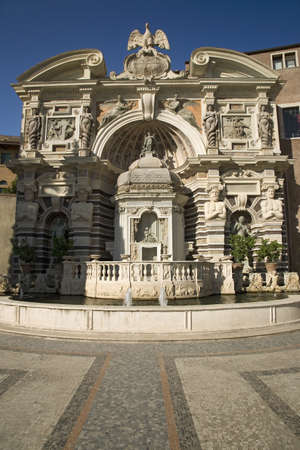 Villa d'Este facade and fountains in Tivoli near Rome, Italy, Europe, commissioned and built by Cardinal Ippolito d'Este, the son of Lucrezia Borgia and the grandson of Pope Alexander Vのeditorial素材
