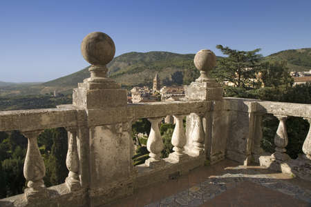 View of Tivoli from Villa d'Este near Rome, Italy, Europe, commissioned and built by Cardinal Ippolito d'Este, the son of Lucrezia Borgia and the grandson of Pope Alexander Vのeditorial素材