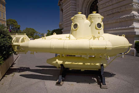 Yellow submarine in Monte-Carlo, the Principality of Monaco, Western Europe on the Mediterranean Seaのeditorial素材