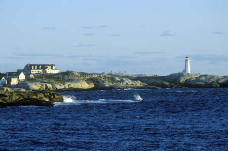 Sunset view at Peggy's Cove in Nova Scotia, Canadaのeditorial素材