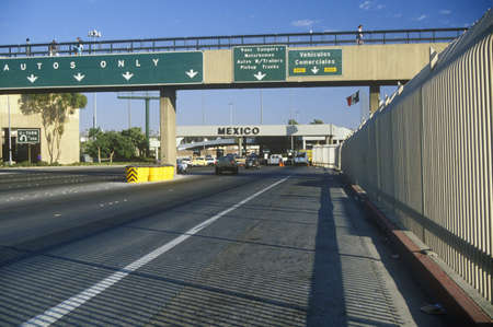 USA/Mexico border in San Diego, CA facing Tijuanaのeditorial素材