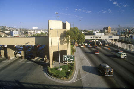USA/Mexico border in San Diego, CA facing Tijuanaのeditorial素材