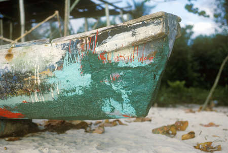 Boat people-dugouts in Negril, Jamaicaのeditorial素材