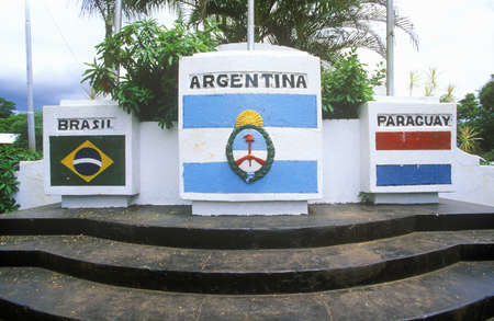 Confluence of Iguazu and Parava Rivers at borders of Chile, Brazil and Argentinaのeditorial素材