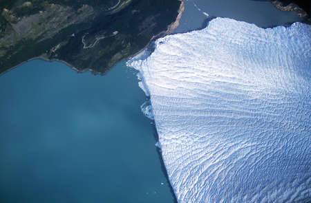 Aerial view of Perito Moreno Glacier near El Calafate, Patagonia, Argentinaのeditorial素材
