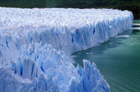 Icy formations of Perito Moreno Glacier at Canal de Tempanos in Parque Nacional Las Glaciares near El Calafate, Patagonia, Argentinaのeditorial素材