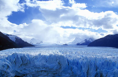 Icy formations of Perito Moreno Glacier at Canal de Tempanos in Parque Nacional Las Glaciares near El Calafate, Patagonia, Argentinaのeditorial素材