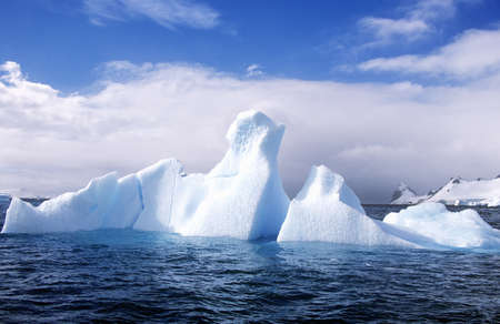 Glaciers and icebergs in Errera Channel at Culberville Island, Antarctica