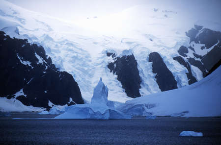 Glaciers and icebergs in Errera Channel at Culverville Island, Antarcticaのeditorial素材