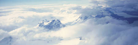 Panoramic aerial view at 3400 meters of glaciers and Andes Mountains, Patagonia, Argentinaのeditorial素材
