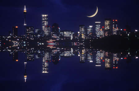 Nighttime view of city lights, Sydney, Australiaのeditorial素材