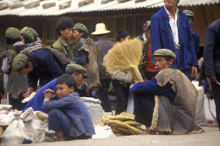 Yi Minority People's Marketplace in Kunming, Yunnan Province, People's Republic of Chinaのeditorial素材