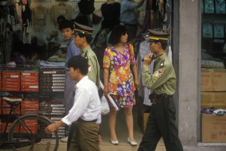 Pedestrians in Shanghai, People's Republic of Chinaのeditorial素材