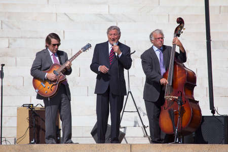 Grammy winning jazz vocalist Tony Bennett sings at the National Action to Realize the Dream march...
