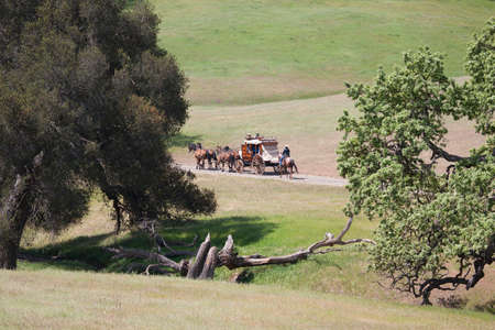 Santa Ynez Valley Historical Museum and Carriage House hosts "Spirit of the West,"" a symposium on Wells Fargo stagecoaches and horse-drawn vehicles of the West, Santa Ynez, Santa Barbara County, Californiaのeditorial素材