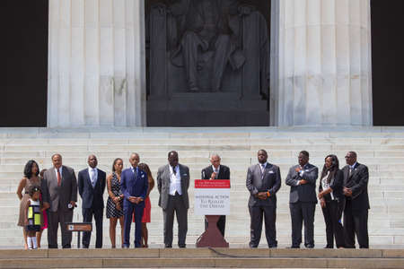 Martin Luther King III, Al Sharpton and leaders of the National Action to Realize the Dream march...
