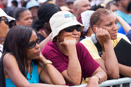 Audiences on the National Mall listen to Presidential speeches at the Let Freedom Ring ceremony at...