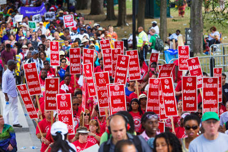 Civil Rights marchers at the National Action to Realize the Dream march and rally for the 50th...