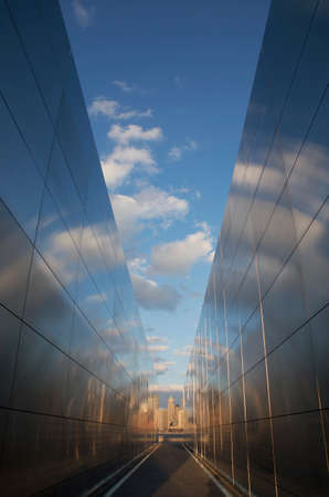 Empty Sky: Jersey City 911 Memorial at sunset, New Jersey, USA