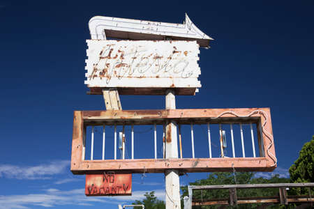 Deserted Motel Sign, Americana, Colorado, USAの写真素材