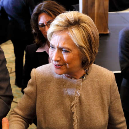 SAN GABRIEL, LA, CA - JANUARY 7, 2016, Democratic Presidential candidate Hillary Clinton shakes hands and poses for pictures at the Asian American and Pacific Islander (AAPI) members.のeditorial素材