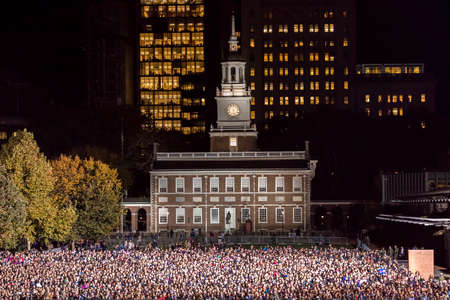 NOVEMBER 7, 2016, INDEPENDENCE HALL, PHIL., PA - Thousands attend Hillary Clinton Election Eve Get...