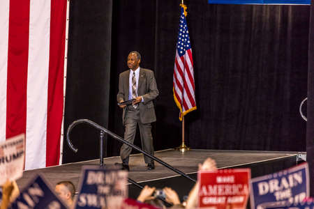 PHOENIX, AZ - AUGUST 22: Secretary of Housing and Urban Development Ben Carson appears before a crowd of supporters at the Phoenix Convention Center during a 2020 Trump rallyのeditorial素材