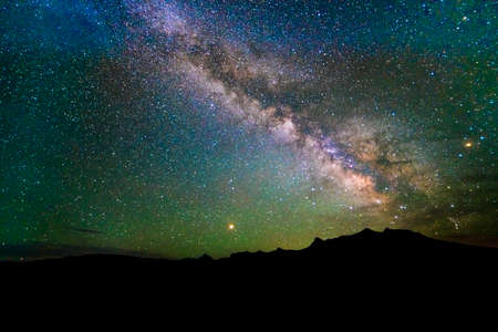 RIDGWAY COLORADO, USA 2018 - Milkyway Galaxy over San Juan Mountains, Ridgway Coloradoのeditorial素材