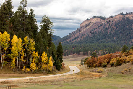 OCT 8, 2018 -SOUTHERN COLORADO NEAR NEW MEXICO, USA - State Highway 84 Colorado scenic road in autumnのeditorial素材