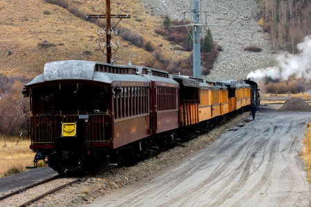 OCTOBER 7 2018 -SILVERTON COLORADO USA -  Durango & Silverton Colorado Narrow Gage Railroad in Silverton Coloradoのeditorial素材