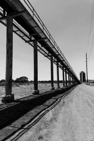 JULY 3, 2018, KAYENTE, ARIZONA., USA - Peabody Western Coal Company, Navajo Route 441, Kayente, Arizona - in black and whiteのeditorial素材