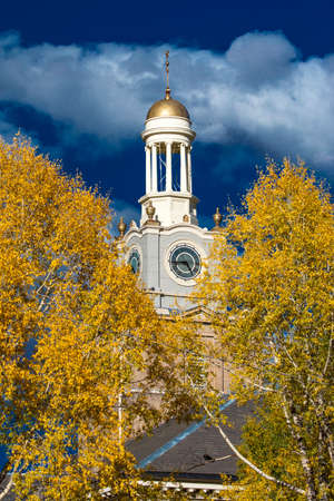 September 19, 2018. Silverton, Colorado, USA - historic Silverton Court House with Clock Tower surrounded in Autumn Colorのeditorial素材