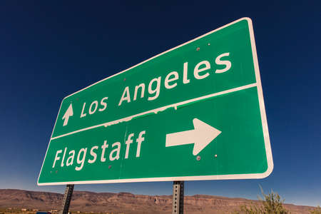 SEP 2013, ARIZONA - Sign to Los Angeles and Flagstaff Arizonaのeditorial素材