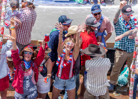 TELLURIDE, COLORADO, USA - July 4, 2018 - Annual  Independence Day Parade, Telluride, Colorado Colorado Avenueのeditorial素材