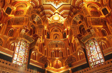 Arabic ceiling in Cardiff castle, Walesのeditorial素材