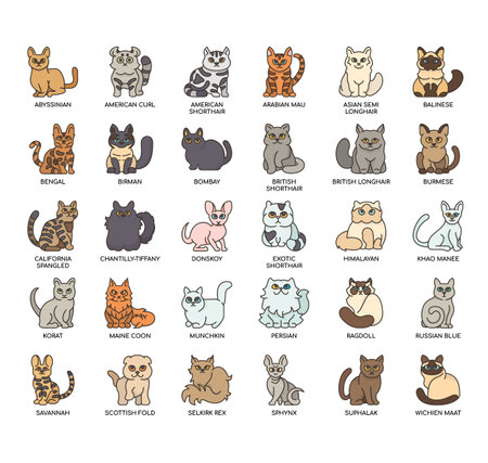 Set of Cat thin line icons for any web and app project.のイラスト素材
