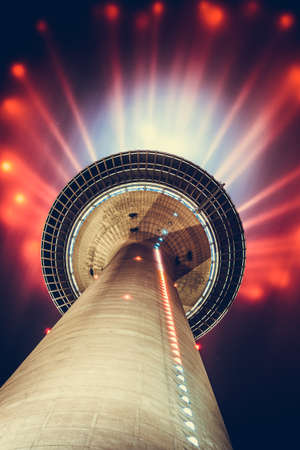 Dusseldorf, Germany Rheinturm  Rheinkometの写真素材