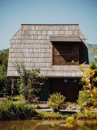 Vintage Rural House near waterの写真素材