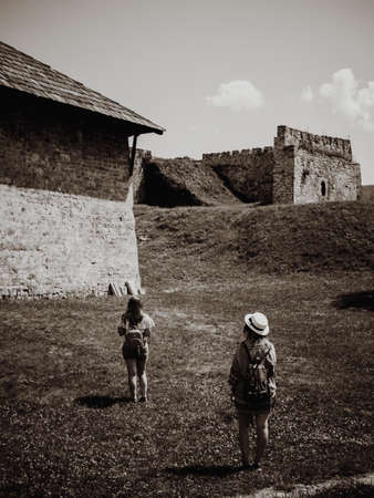 Girls in Jajce Old Townの写真素材