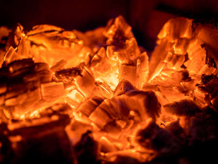 Leftovers of campfire embersの写真素材