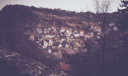 Vintage village in city of Travnikの写真素材