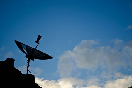 silhouette  of a Satellite dishの写真素材