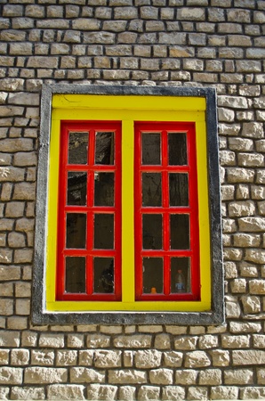 yellow window in nepalのeditorial素材